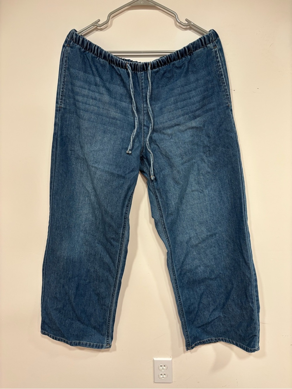 Casual Drawstring Blue Jeans